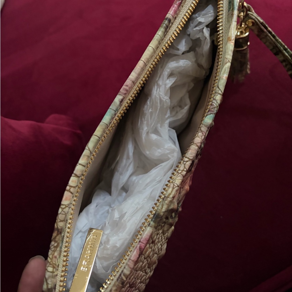 Brahmin Tan and Pink Crocodile Embossed Clutch - Picture 4 of 5